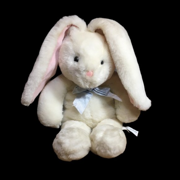 Ganz Bunny Rabbit NUZZLES White Plush Vintage 1998 Pink Lop Ears ULTRA RARE-VHTF - Picture 1 of 11